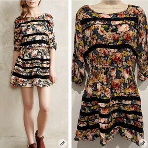 Anthropologie Holding Horses Forica Garden‎ Floral Mini Dress XS